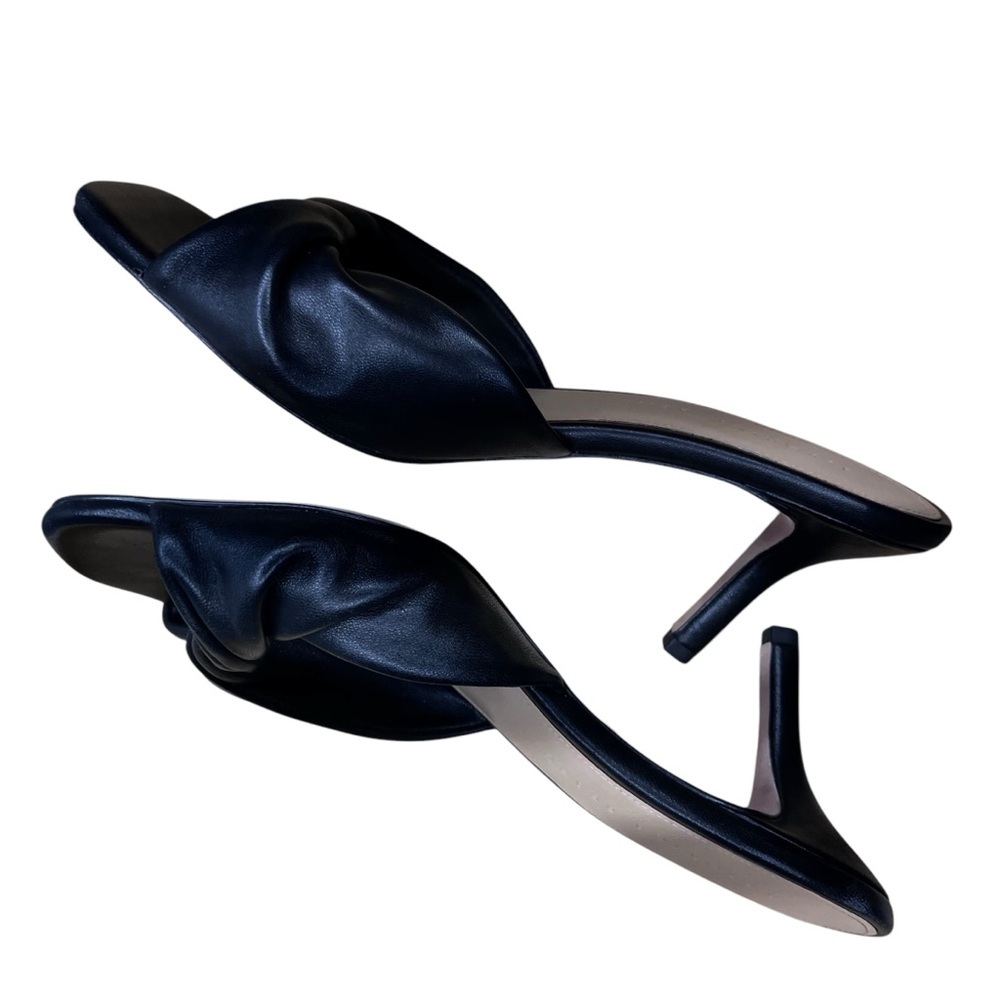 Veronica Beard Melli Black Leather Heeled Sandal NWT Size 7 - Picture 5 of 11